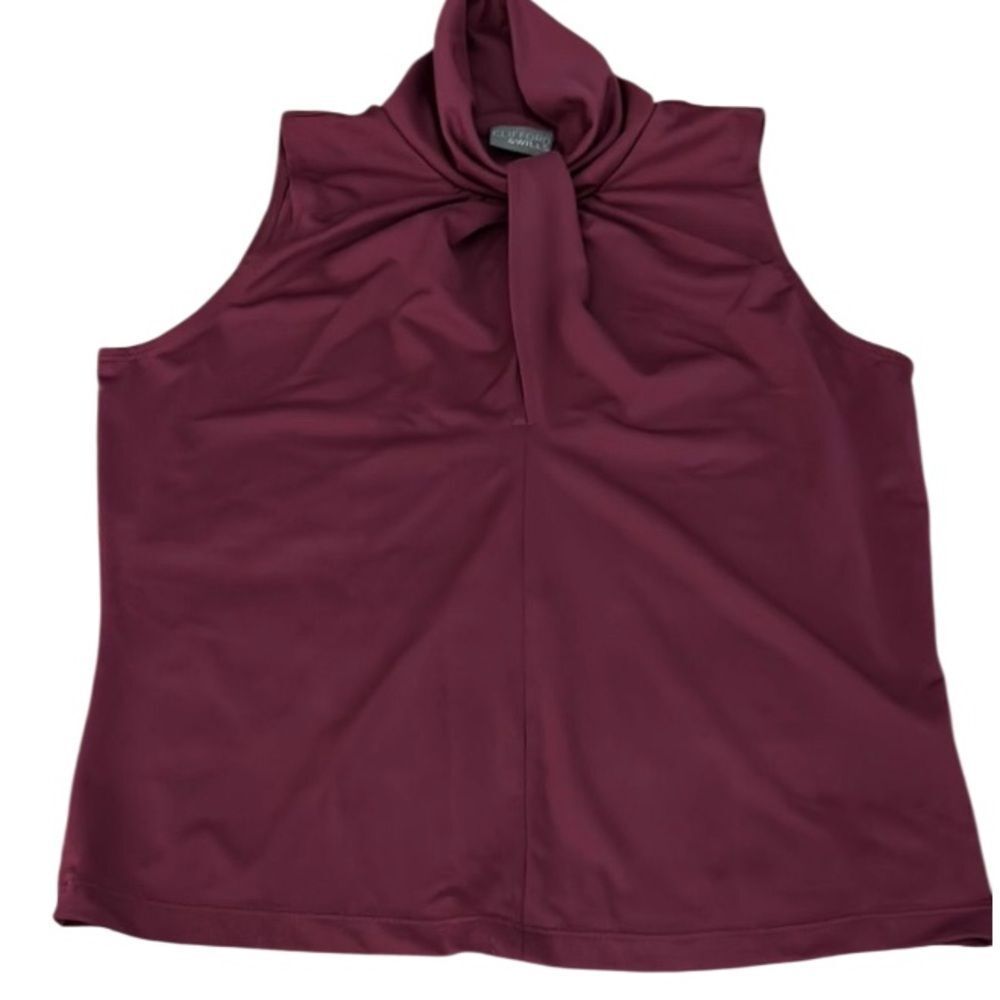 Clifford and Wills Elegant Sleeveless Top in Purple burgundy stretchy medium